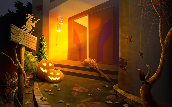 Картичка Хелоуин дом!
