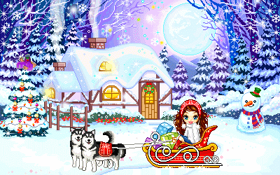 Коледна анимирана картичка-зимно вълшебство!